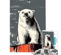 Jigsaw Puzzle for Adults 1000 Pieces Endangered Animals︰ The Frightened Polar Bear Fun at Home Activities, Presents for Women Family Game for Age 14+ Game (50x75cm)
