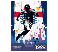 Jigsaw Puzzle for Adults 1000 Pieces England Soccer Player Silhouette Puzzles for Adults Relax Games Pattern Assembly for Is Ideal As A Gift 52x38cm/1000pcs