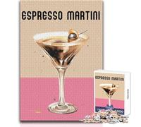 Jigsaw Puzzle for Adults 1000 Pieces Espresso Martini Cocktail Poster Peaceful And Satisfying Pastime Perfect Interlock Precision Cut Toy Size 38x26cm
