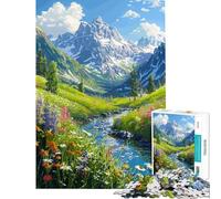 Jigsaw Puzzle for Adults 1000 Pieces Europe Alpine Pixel Art Relax Games for Educational Game Challenge Toy Birthday Gifts Wall Decoration (size 50x75cm)