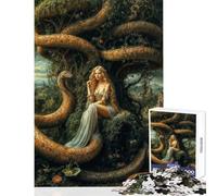 Jigsaw Puzzle for Adults 1000 Pieces Eve And Serpent in Eden Garden Allegory Practical Game Wall Decoration DIY Toys Suitable for Desktop Decoration (38x26cm)
