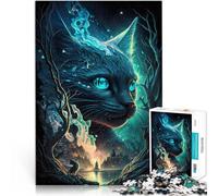 Jigsaw Puzzle for Adults 1000 Pieces Fairy tale Blue Cat Lernspiele Heimdekoration einzigartiges Herausforderungsspiel52x38cm
