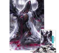 Jigsaw Puzzle for Adults 1000 Pieces Fallen Angel with Wings Educational Game Learning Educational Toys Great Gifts And Toys for The Whole Family (Size 38x26cm)