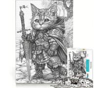 Jigsaw Puzzle for Adults 1000 Pieces Fantasy Cats Coloring Art, Relaxing Games, Difficult Hard, Wishlist with Santa Claus 38x26cm