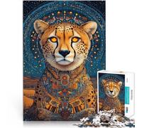 Jigsaw Puzzle for Adults 1000 Pieces Fantasy Cheetah Art Made of cardboard for and 14 years and over Family Fun It is ideal as a gift for the whole family。size：26x38cm/10.24x14.96inch