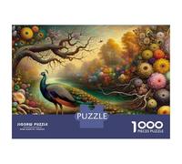 Jigsaw Puzzle for Adults 1000 Pieces Fantasy Peacock Garden Art Print Adult Jigsaw Puzzle Relaxing Games Wall Decoration for Is Ideal As A Gift 70x50cm/1000pcs