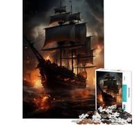 Jigsaw Puzzle for Adults 1000 Pieces Fantasy Pirate Ship Educational Game Learning Educational Toys Great Gifts And Toys for The Whole Family (Size 38x52cm)