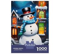 Jigsaw Puzzle for Adults 1000 Pieces Festive Snowman Winter Adult Puzzles Family Games Difficult Challenge Difficult And Challenge 70x50cm/1000pcs