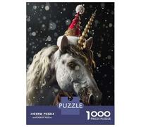 Jigsaw Puzzle for Adults 1000 Pieces Festive Unicorn Christmas Jigsaws for Adults Toy Wall Decor Improve Memory for Is Ideal As A Gift 38x26cm/1000pcs