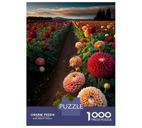 Jigsaw Puzzle for Adults 1000 Pieces Field of Dahlias Jigsaw Puzzle Brain Teaser Game Stress Reliever Birthday And Unique Gifts 38x26cm/1000pcs