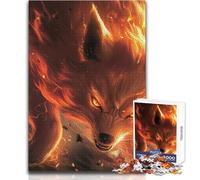 Jigsaw Puzzle for Adults 1000 Pieces Fire Kitsune Fox Peaceful And Satisfying Pastime Perfect Interlock Precision Cut Toy Size 38x26cm