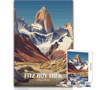 Jigsaw Puzzle for Adults 1000 Pieces Fitz Roy Trek, Argentina Landscape Beautiful Design Game Perfect Decoration Gift Birthday Size 38x52cm