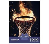 Jigsaw Puzzle for Adults 1000 Pieces Flaming Basketball Hoop Puzzles for Adults Relax Games Pattern Assembly for Is Ideal As A Gift 70x50cm/1000pcs