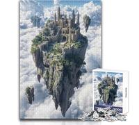 Jigsaw Puzzle for Adults 1000 Pieces Floating Castle in The Clouds Peaceful And Satisfying Pastime Perfect Interlock Precision Cut Toy Size 38x52cm