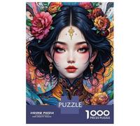 Jigsaw Puzzle for Adults 1000 Pieces, Floral Fantasy Portrait Artwork, Creative Leisure Activity, Seasonal Gift Choice, Durable Puzzle Pieces, 52x38cm/1000pcs