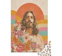 Jigsaw Puzzle for Adults 1000 Pieces Floral Jesus Art Print Adult Jigsaw Puzzle Hands-on Game Pattern Assembly Unique Gifts for Birthday And Christmas 38x26cm/1000pcs