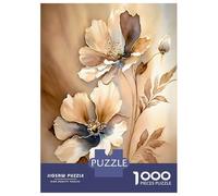 Jigsaw Puzzle for Adults 1000 Pieces Flowers Beige Color Art Jigsaw for Adults Relax Games Hand Speed Race Difficult And Challenge 52x38cm/1000pcs