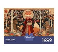 Jigsaw Puzzle for Adults 1000 Pieces Forest Fox Queen Illustration Adult Jigsaw Puzzle Relaxing Games Wall Decoration for Is Ideal As A Gift 52x38cm/1000pcs