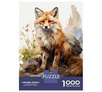 Jigsaw Puzzle for Adults 1000 Pieces Fox Art Print, Wildlife Decor Puzzle for Adults Relax Games Perfect Decoration Difficult And Challenge 52x38cm/1000pcs