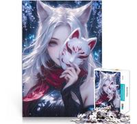 Jigsaw Puzzle for Adults 1000 Pieces Fox Masked Anime Girl Lernspiele Heimdekoration Geburtstagsgeschenk, Geschenke, Wandkunst38x26cm