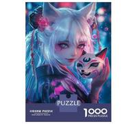 Jigsaw Puzzle for Adults 1000 Pieces Fox Spirit in Neon Glow Puzzles for Adults Relax Games Pattern Assembly for Is Ideal As A Gift 38x26cm/1000pcs