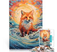 Jigsaw Puzzle for Adults 1000 Pieces Fox Standing On The Waves DIY-Spielzeug Angebot als Geschenk für die ganze Familie75x50cm