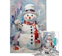 Jigsaw Puzzle for Adults 1000 Pieces Frosty The Snowman for Educational Game Toy Intellectual Game Secret Santa Gifts Stress Reliever (Size 38x26cm)