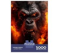 Jigsaw Puzzle for Adults 1000 Pieces Furious Mad Scary Gorilla Jigsaw Puzzle Relaxing Games Difficult Challenge Unique Gifts for Birthday And Christmas 70x50cm/1000pcs