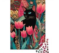 Jigsaw Puzzle for Adults 1000 Pieces Garden Cat Art Print Adult Jigsaw Puzzle Hands-on Game Pattern Assembly Unique Gifts for Birthday And Christmas 38x26cm/1000pcs