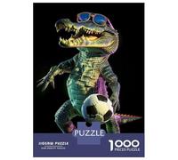 Jigsaw Puzzle for Adults 1000 Pieces, Gator Soccer Artwork, Mindfulness Activity, Idea, Durable Puzzle Pieces, 38x26cm/1000pcs