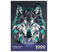 Jigsaw Puzzle for Adults 1000 Pieces Geometric Wolf Wall Art Print Jigsaw Puzzle Relaxing Games Wall Decoration Difficult And Challenge 38x26cm/1000pcs