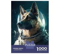Jigsaw Puzzle for Adults 1000 Pieces German Shepherd Astronaut Jigsaw Puzzle Brain Teaser Game For Family Fun Parent-child Interaction 38x26cm/1000pcs
