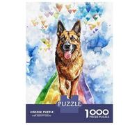 Jigsaw Puzzle for Adults 1000 Pieces German Shepherd Rainbow Bridge Puzzles for Adults Relax Games Pattern Assembly for Is Ideal As A Gift 52x38cm/1000pcs
