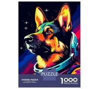 Jigsaw Puzzle for Adults 1000 Pieces German Shepherd Spaceman Teenager Puzzles Fun Games Staycation Kill Time for Is Ideal As A Gift 70x50cm/1000pcs