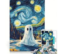 Jigsaw Puzzle for Adults 1000 Pieces Ghostly Starry Night, Relaxing Games, Train Your Brain And Hands, Unique Birthday And Gifts 50x75cm