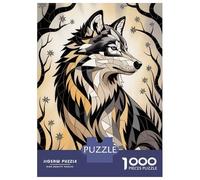 Jigsaw Puzzle for Adults 1000 Pieces Gilded Mosaic - Turquoise Wolf of Celestial Majesty Jigsaw Puzzle Relax Games Precision Cutting Parent-child Interaction 52x38cm/1000pcs