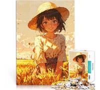 Jigsaw Puzzle for Adults 1000 Pieces Girl in the Wheat Field Familienspaß Wanddekoration Einzigartige Geburtstags- und Weihnachtsgeschenke38x26cm