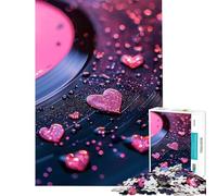 Jigsaw Puzzle for Adults 1000 Pieces Glitter Hearts on Vinyl Educational Game Learning Educational Toys Great Gifts And Toys for The Whole Family (Size 50x75cm)