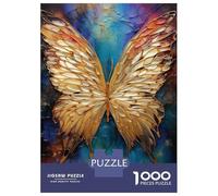 Jigsaw Puzzle for Adults 1000 Pieces Gold Butterfly Puzzle for Adults Family Game Improve Memory Parent-child Interaction 38x26cm/1000pcs