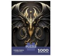 Jigsaw Puzzle for Adults 1000 Pieces Golden Dragon Sword Wings Jigsaw Puzzle Relax Games Precision Cutting Parent-child Interaction 38x26cm/1000pcs