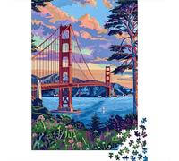 Jigsaw Puzzle for Adults 1000 Pieces Golden Gate Bridge Art Print-3 Adult Jigsaw Puzzle Relaxing Games Wall Decoration for Is Ideal As A Gift 70x50cm/1000pcs