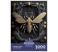 Jigsaw Puzzle for Adults 1000 Pieces Golden King Bee Art Deco Jigsaw Puzzle Brain Teaser Game For Family Fun Parent-child Interaction 52x38cm/1000pcs