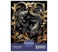 Jigsaw Puzzle for Adults 1000 Pieces Golden Koi Fish Japan Art Jigsaw Puzzle Brain Teaser Game For Family Fun Parent-child Interaction 38x26cm/1000pcs