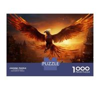 Jigsaw Puzzle for Adults 1000 Pieces Golden Phoenix Rising Fantasy Artwork Puzzle for Adults Fun Games Difficult Hard Birthday And Unique Gifts 38x26cm/1000pcs