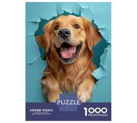 Jigsaw Puzzle for Adults 1000 Pieces Golden Retriever Joy Puzzle for Adults Family Game Improve Memory Parent-child Interaction 70x50cm/1000pcs