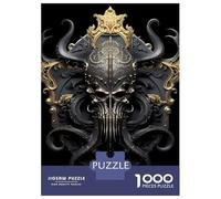 Jigsaw Puzzle for Adults 1000 Pieces Golden Skull Cthulhu Jigsaw for Adults Relax Games Hand Speed Race Difficult And Challenge 52x38cm/1000pcs