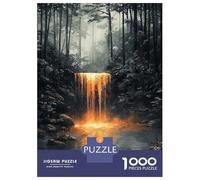Jigsaw Puzzle for Adults 1000 Pieces Golden Waterfall in Mystical Forest Adult Jigsaw Puzzle Relaxing Games Wall Decoration for Is Ideal As A Gift 52x38cm/1000pcs