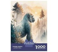 Jigsaw Puzzle for Adults 1000 Pieces, Gorilla in A Misty Forest at Sunrise Artwork, Mindfulness Activity, Winter Indoor Entertainment, Premium Puzzle Pieces, 70x50cm/1000pcs