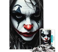 Jigsaw Puzzle for Adults 1000 Pieces Gothic Clown Educational Game Learning Educational Toys Great Gifts And Toys for The Whole Family (Size 38x26cm)