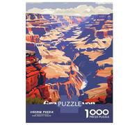 Jigsaw Puzzle for Adults 1000 Pieces, Grand Canyon National Park Illustration Artwork, Mindfulness Activity, Winter Indoor Entertainment, Premium Puzzle Pieces, 38x26cm/1000pcs